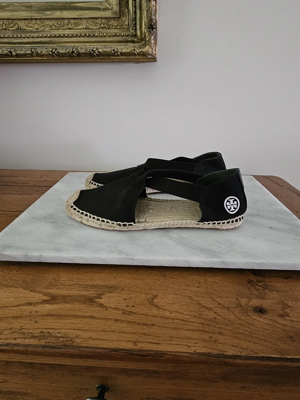 Tory Burch Black Espadrille Flats